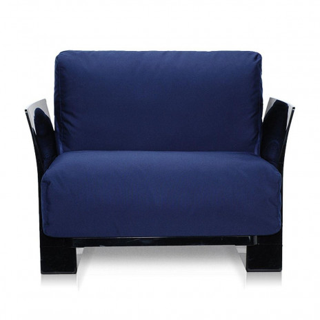 Fauteuil Pop Outdoor / structure noire / tissu Sunbrella