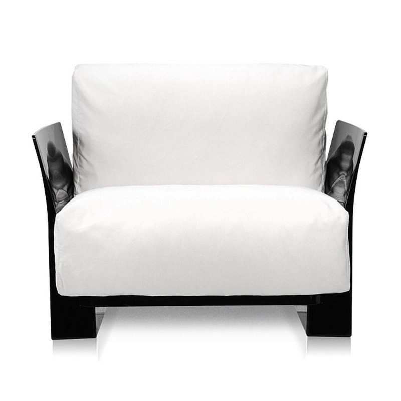 Fauteuil Pop Outdoor / structure noire / tissu Sunbrella