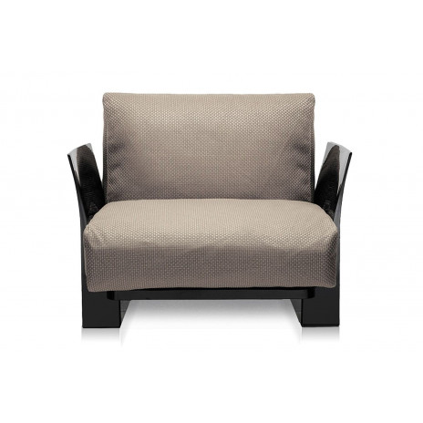 Fauteuil Pop Outdoor / structure noire / tissu Ikon