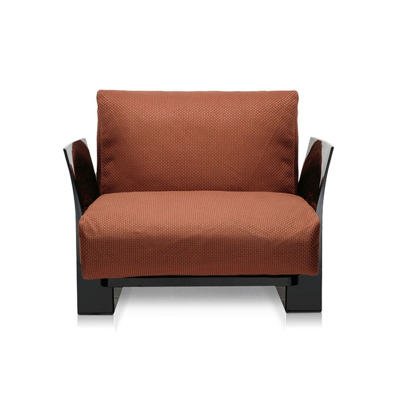 Fauteuil Pop Outdoor / structure noire / tissu Ikon
