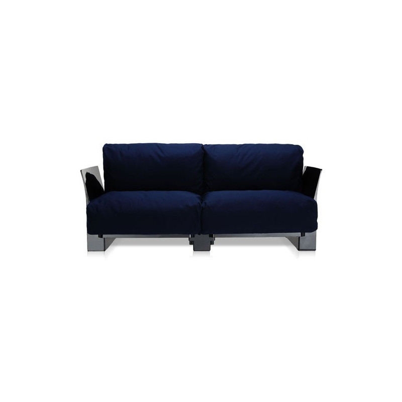 Canapé Pop Outdoor 2 places / structure noire / tissu Sunbrella