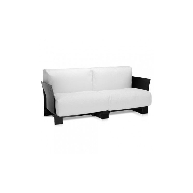 Canapé Pop Outdoor 2 places / structure noire / tissu Ikon