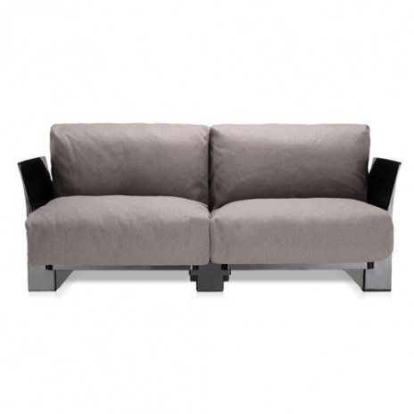 Canapé Pop Outdoor 2 places / structure noire / tissu Ikon