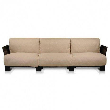 Canapé Pop Outdoor 3 places / structure noire / tissu Ikon