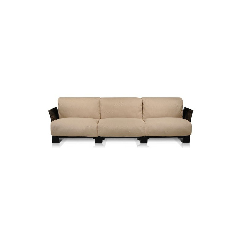 Canapé Pop Outdoor 3 places / structure noire / tissu Ikon