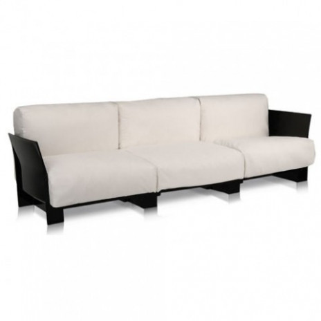 Canapé Pop Outdoor 3 places / structure noire / tissu Ikon