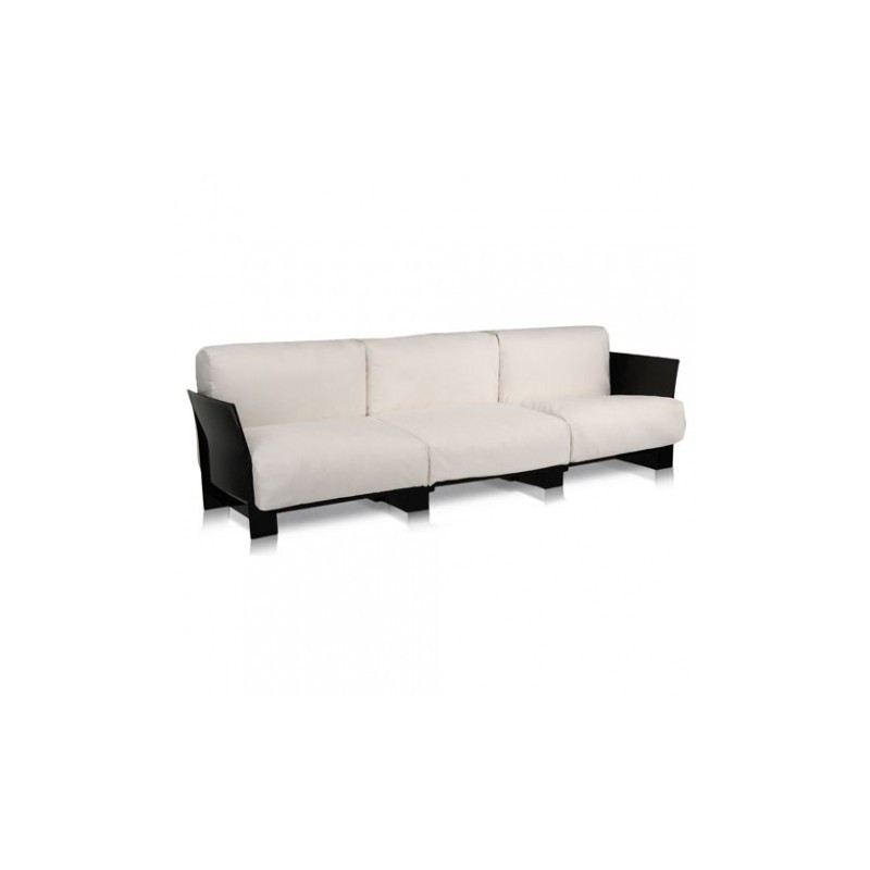 Canapé Pop Outdoor 3 places / structure noire / tissu Ikon