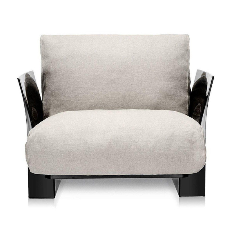 Fauteuil Pop Cotton / structure noire