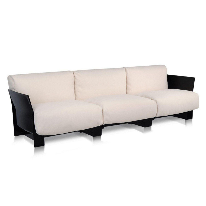 Canapé Pop Cotton 3 places / structure noire
