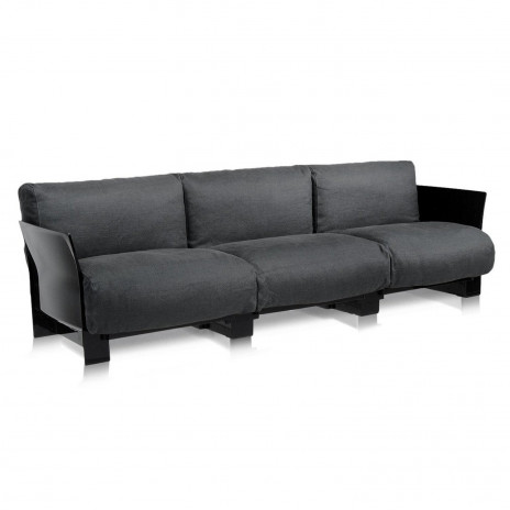 Canapé Pop Cotton 3 places / structure noire
