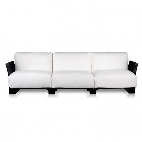Canapé Pop Cotton 3 places / structure noire