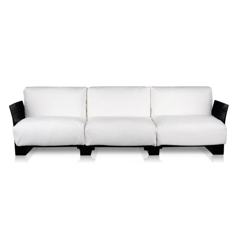 Canapé Pop Cotton 3 places / structure noire
