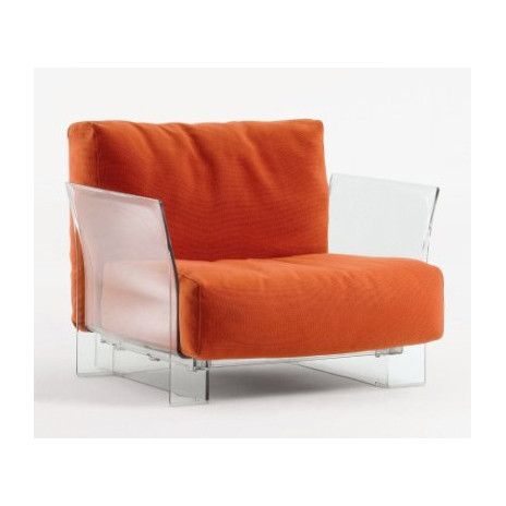 Fauteuil Pop Trevira / structure transparente
