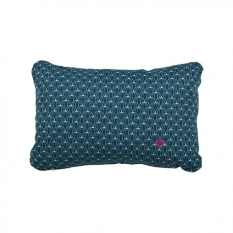 Coussin Envie d'ailleur bleu pétrole