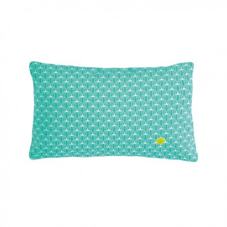 Coussin Envie d'ailleur bleu turquoise