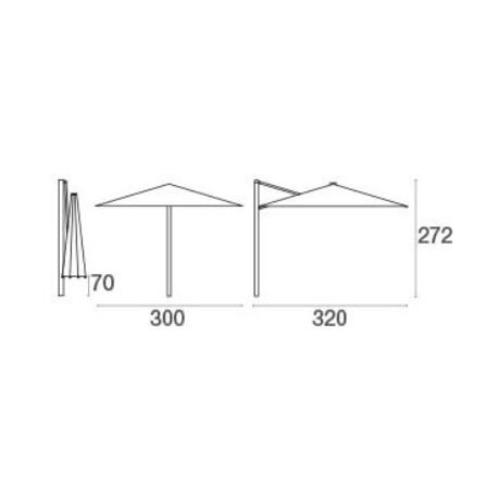 Parasol déporté Shade 300 x 320
