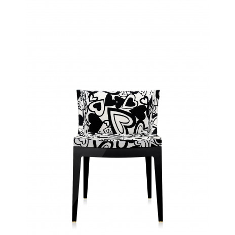 Fauteuil Mademoiselle tissus Moschino / structure noire