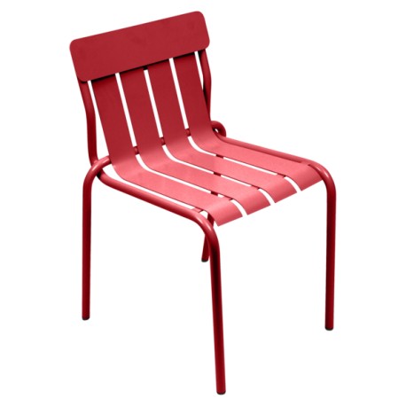 Chaise STRIPE coquelicot