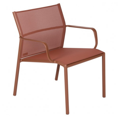 Fauteuil bas Cadiz stéréo ocre rouge