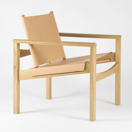 PEGLEV - Fauteuil en cuir et bois massif