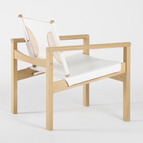 PEGLEV - Fauteuil en cuir et bois massif