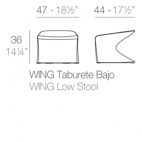 Tabouret Bas Wing Plan