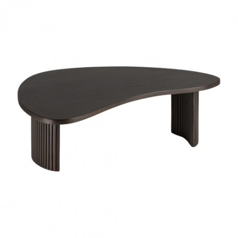 Table basse Boomerang Acajou brun foncé
