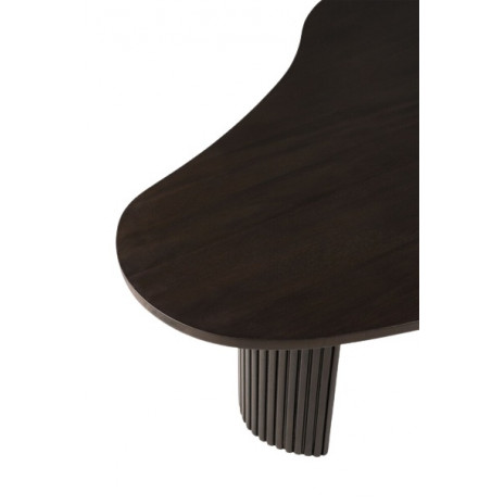 Table basse Boomerang Acajou brun foncé