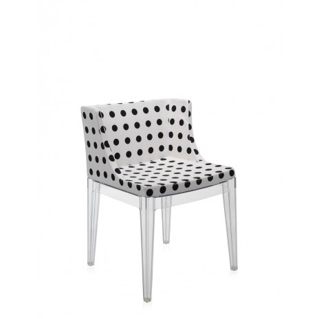 Fauteuil Mademoiselle tissus Moschino / structure transparente