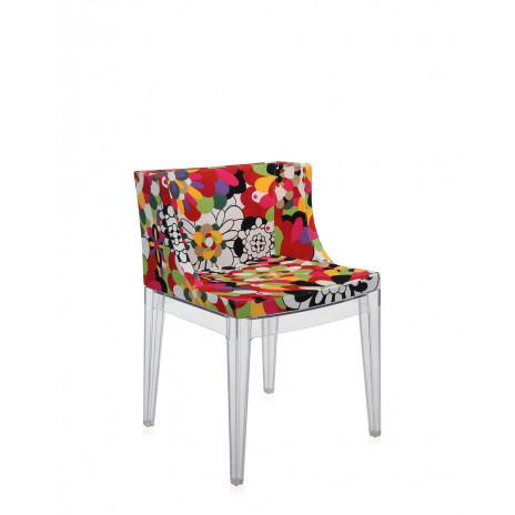 Fauteuil Mademoiselle tissus Moschino / structure transparente