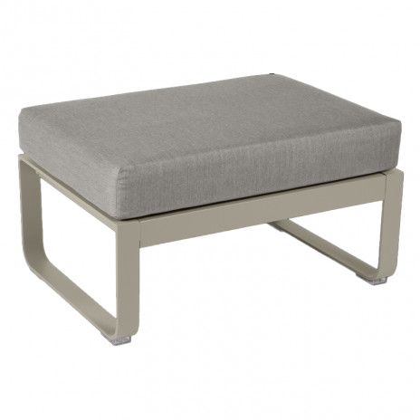 Pouf BELLEVIE blanc grisé