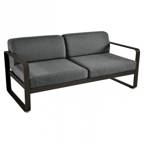 Canapé 2 places BELLEVIE gris graphite