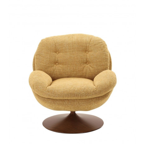 Fauteuil Memento Moutarde et Bois Foncé