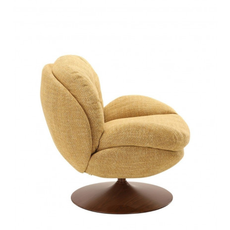Fauteuil Memento Moutarde et Bois Foncé