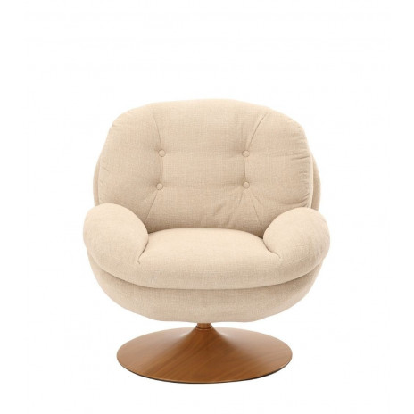 Fauteuil Memento Beige et Bois Naturel