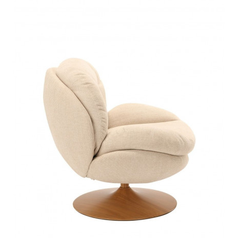 Fauteuil Memento Beige et Bois Naturel