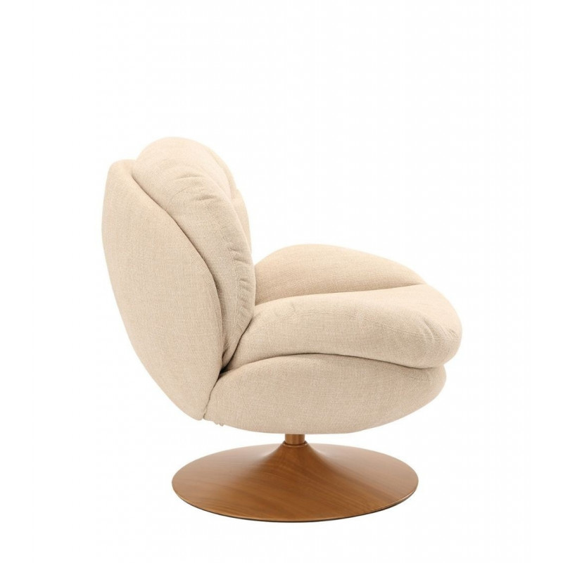 Fauteuil Memento Beige et Bois Naturel