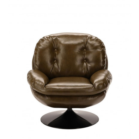 Fauteuil Memento Simili Cuir Kaki
