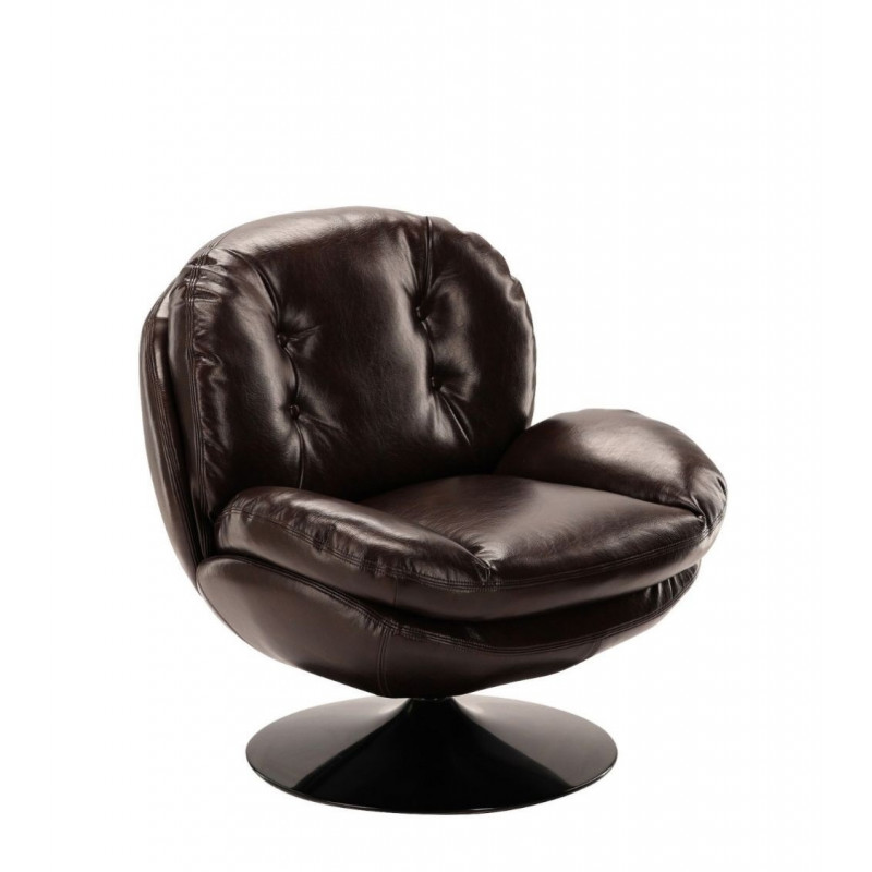Fauteuil Memento Simili Cuir Noir