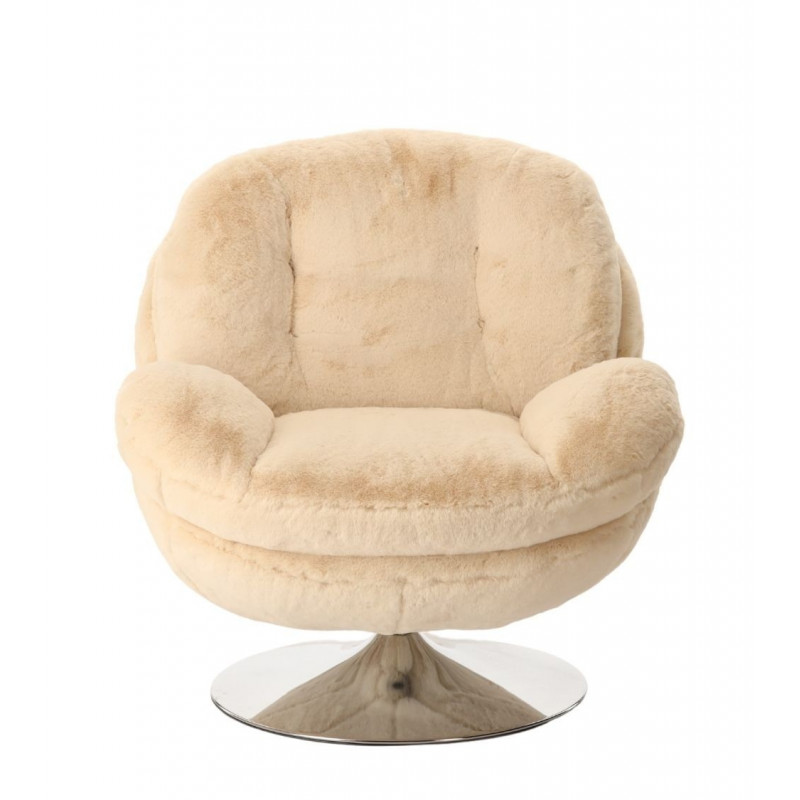 Fauteuil Memento Fausse Fourrure Blanc