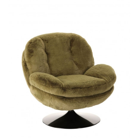 Fauteuil Memento Fausse Fourrure Kaki