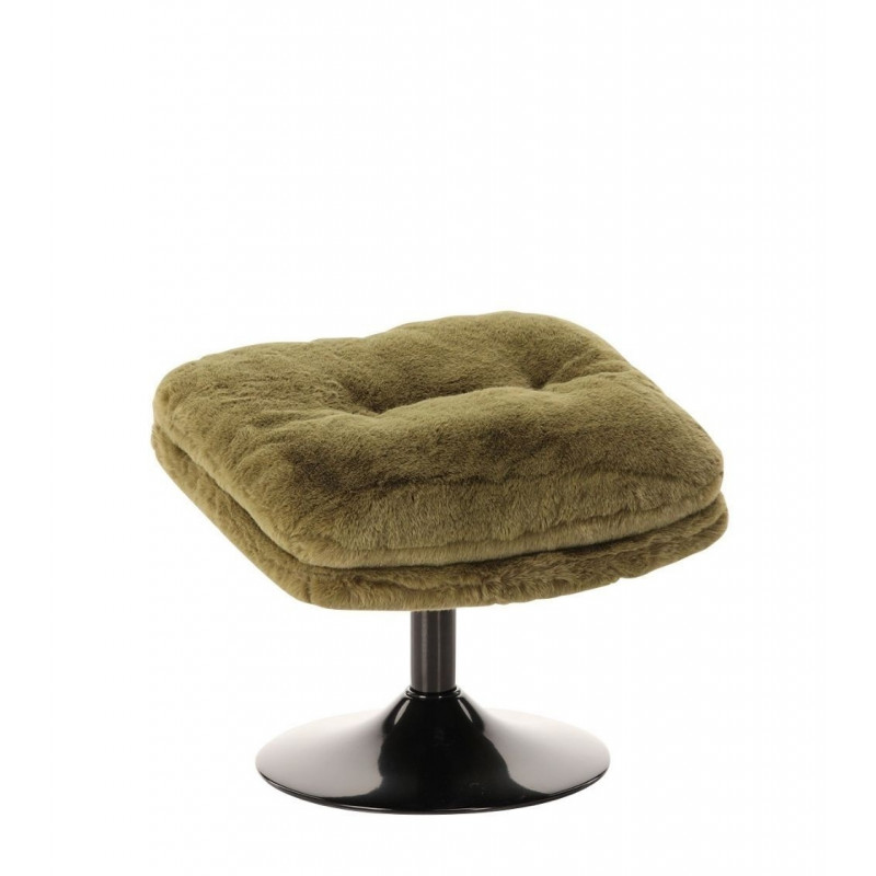 Repose Pied Memento Fausse Fourrure Kaki