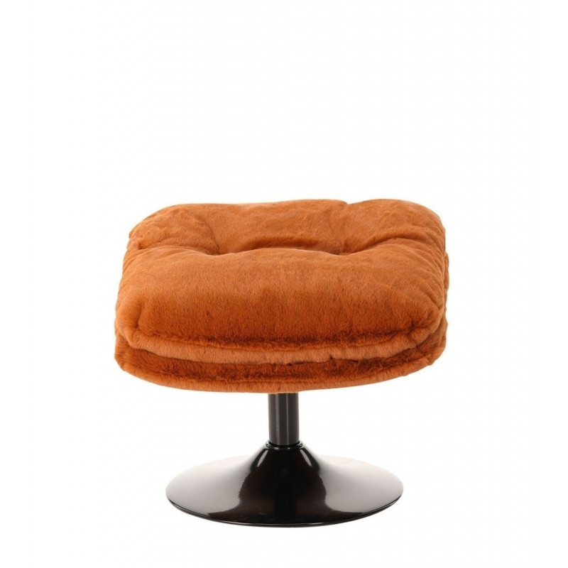 Repose Pied Memento Fausse Fourrure Orange Brûlé