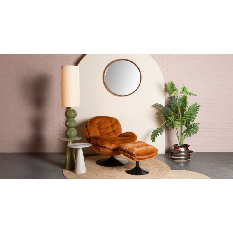 Repose Pied Memento Fausse Fourrure Orange Brûlé