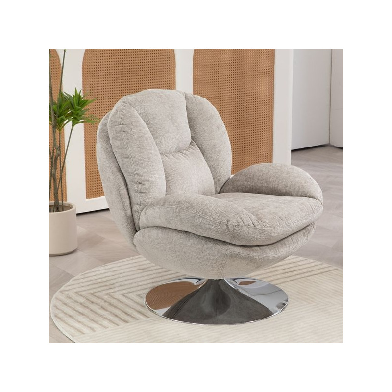 Fauteuil Pivotant Taupe