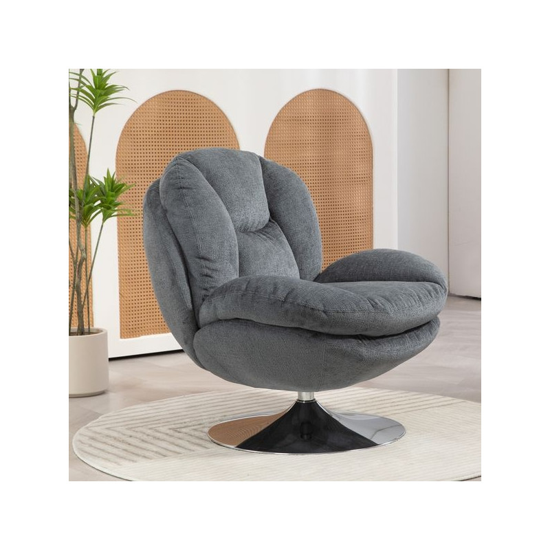 Fauteuil Pivotant Gris Foncé