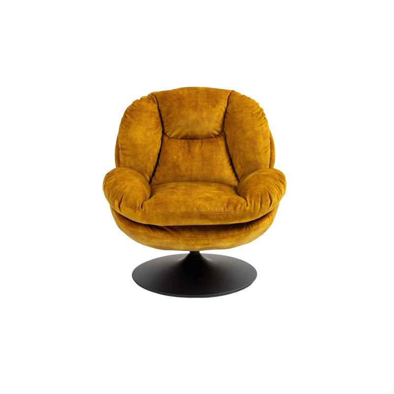 Fauteuil Pivotant En Velours Ocre