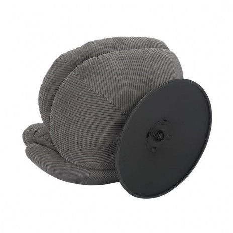 Fauteuil Pivotant Velours Côtelé Gris