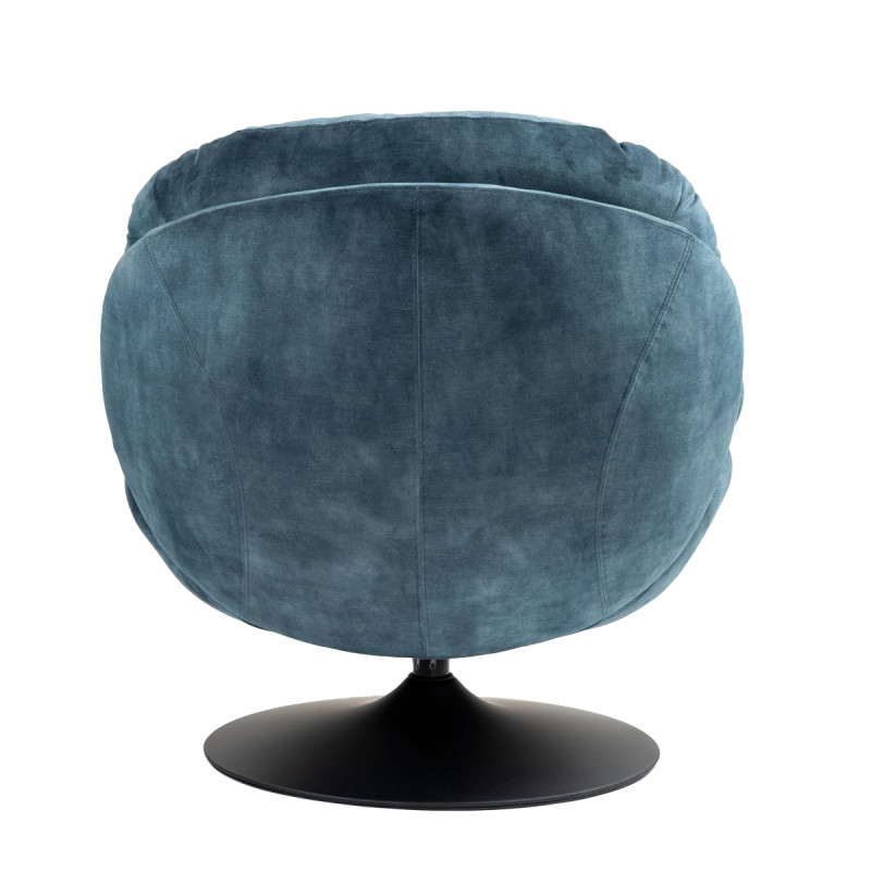 Fauteuil Pivotant Bordeaux En Velours Bleu Gris