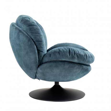 Fauteuil Pivotant Bordeaux En Velours Bleu Gris